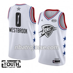 Barn Oklahoma City Thunder Tröja Russell Westbrook 0 2019 All-Star Jordan Brand Vit Swingman